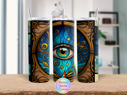 Blue Eye Stained Glass 20 oz Tumbler