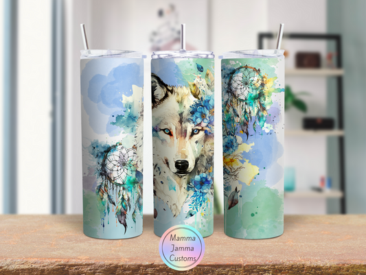 Dreamcatcher Wolf 20 oz Tumbler