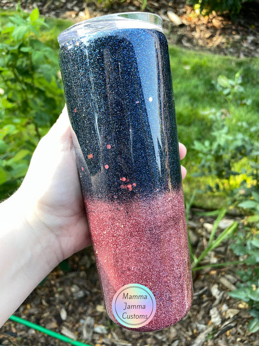 Navy & Rose Gold Ombre 20 oz Straight Tumbler