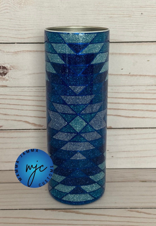 Blue Southwestern 20 oz Straight Tumbler