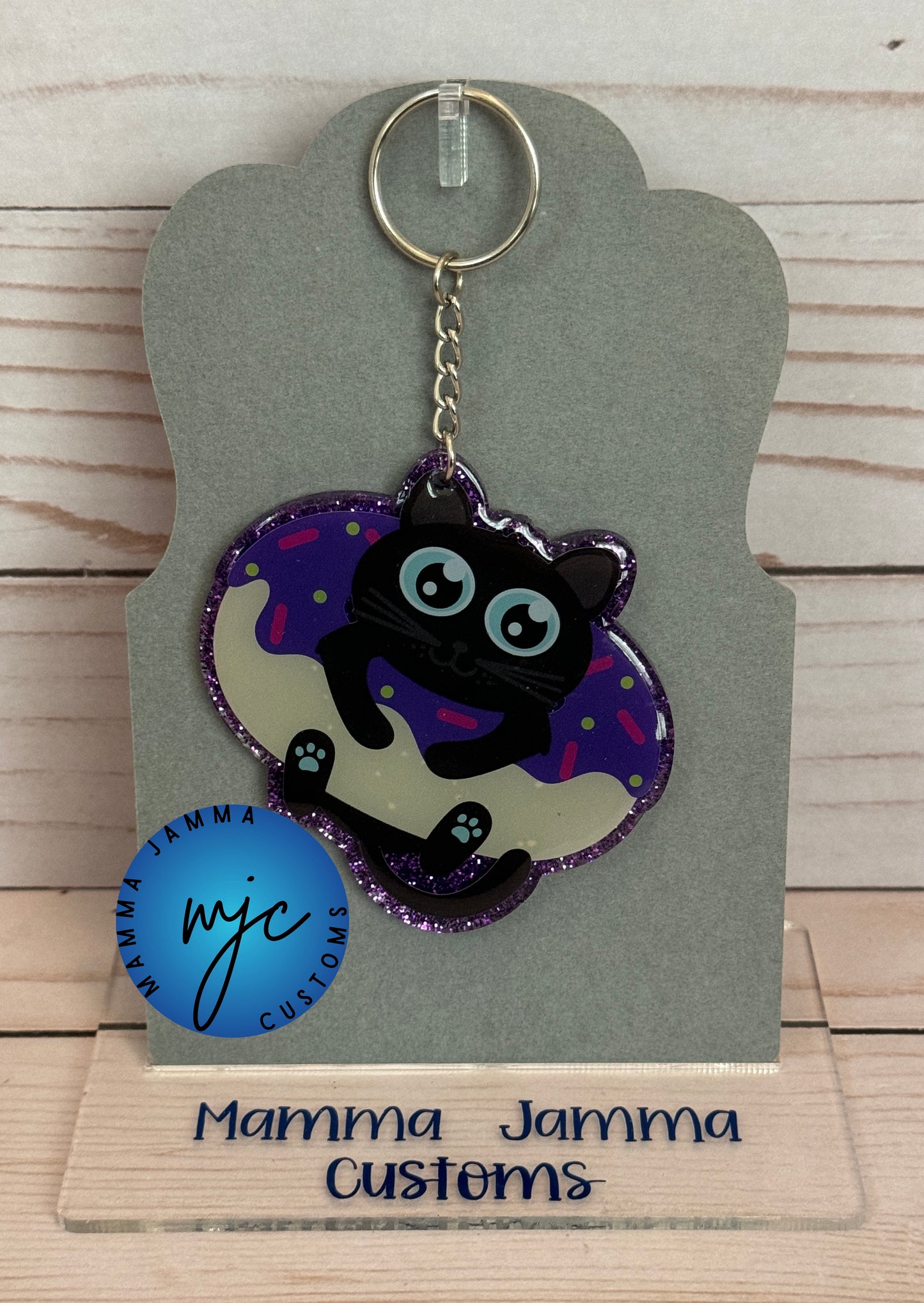 Donut Cat Acrylic Keychain