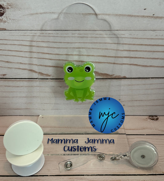 Frog Badge Reel or Phone Grip