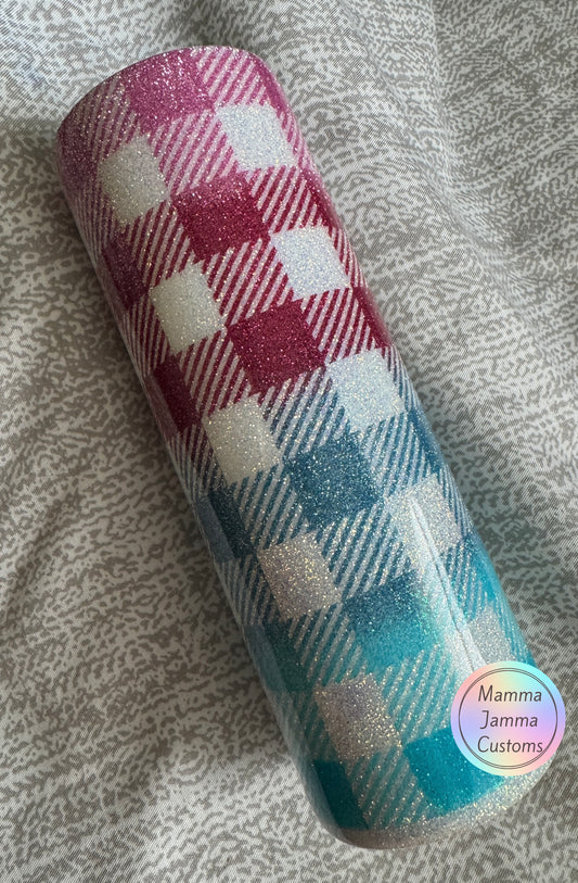 Ombre Plaid 20 oz Straight Tumbler