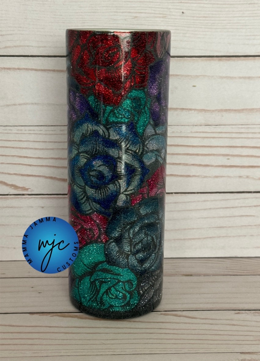 Ombre Roses 20 oz Straight Tumbler