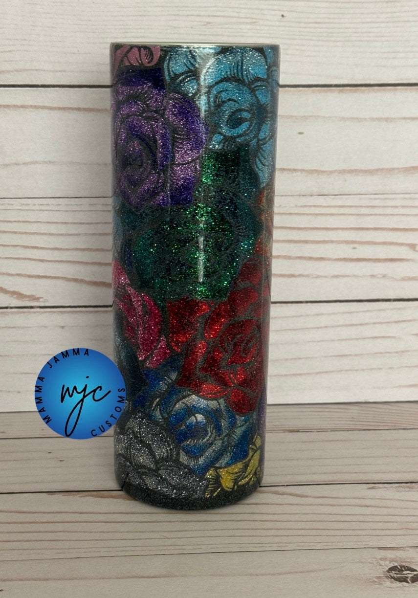 Ombre Roses 20 oz Straight Tumbler