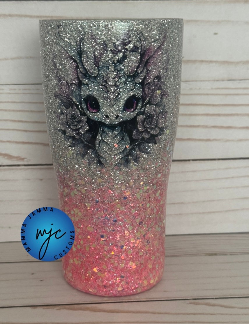 Pink Dragon 20 oz Curved Tumbler