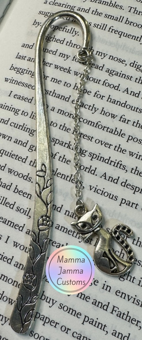 Roses & Cats Simply Charmed Engraved Bookmark