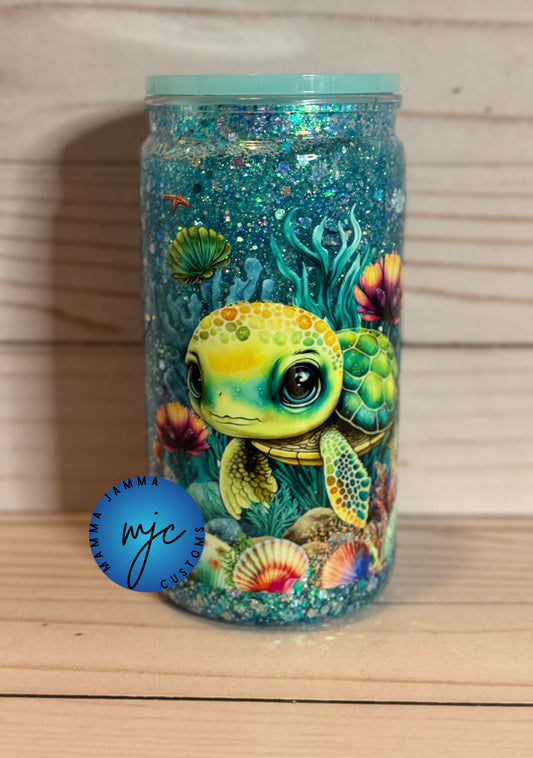 Sea Turtle ACRYLIC 16 oz Snow Globe