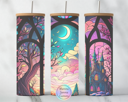 Moonlit Castle Stained Glass 20 oz Tumbler